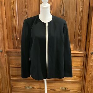 Le Suit black open front jacket sz 14